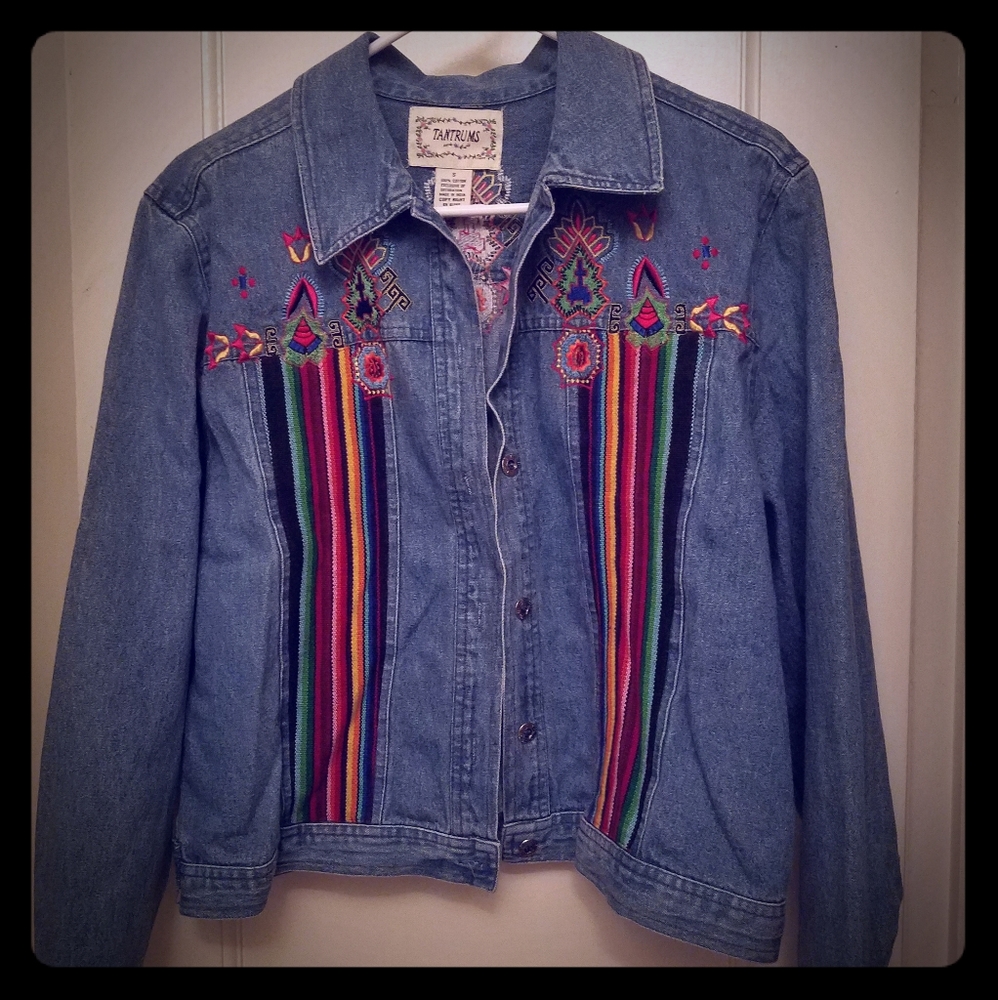 Embroidered denim shirt/jacket